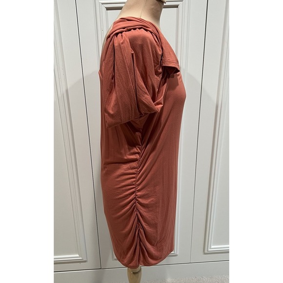 Boston Proper Ruched Stretch Dress Square Neck Milkmaid Mini Bodycon Sexy - Picture 4 of 9